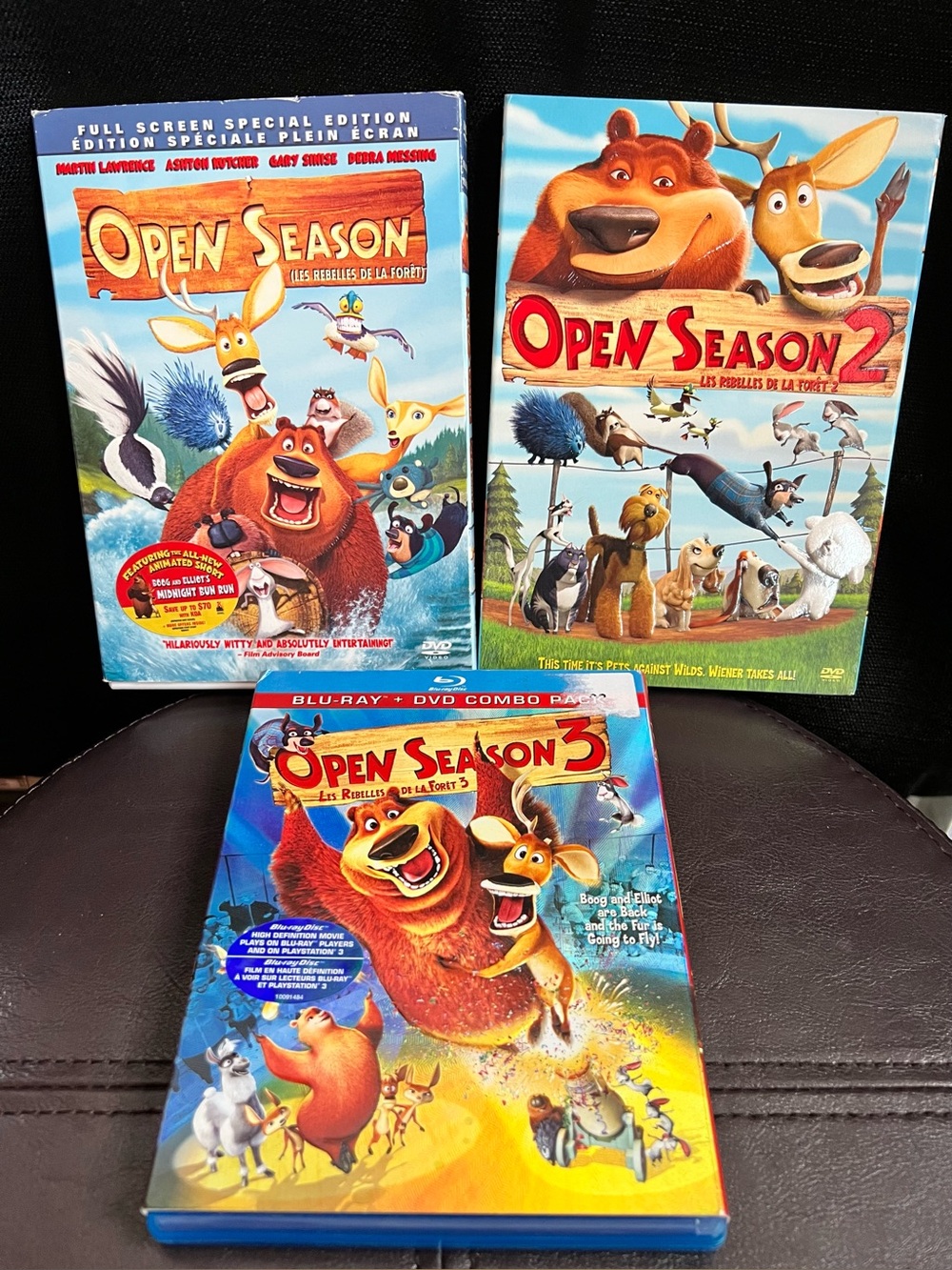 Open Season 1 2 3 Movie Collection DVD Blu-ray Bundle Family Animated Trilogy